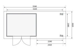 KARIBU Gartenhaus Askola 5, Terragrau, Fichtenholz 19mm, 554 X 246 X 211 Cm, Flachdach, Anbau 2,4m -Gartenmoebel Verkaufs-Shop 30536 2 06.jpg