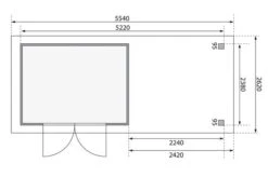 KARIBU Gartenhaus Askola 5, Terragrau, Fichtenholz 19mm, 554 X 246 X 211 Cm, Flachdach, Anbau 2,4m Mit Rückwand -Gartenmoebel Verkaufs-Shop 30537 10 06.jpg
