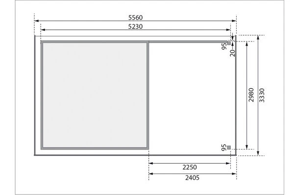 KARIBU Gartenhaus Askola 6, Naturbelassen, Fichtenholz 19mm, 334 X 306 X 216 Cm, Flachdach, Anbau 2,4m Mit Rückwand 8 KARIBU Gartenhaus Askola 6, Naturbelassen, Fichtenholz 19mm, 334 X 306 X 216 Cm, Flachdach, Anbau 2,4m Mit Rückwand – Bild 6