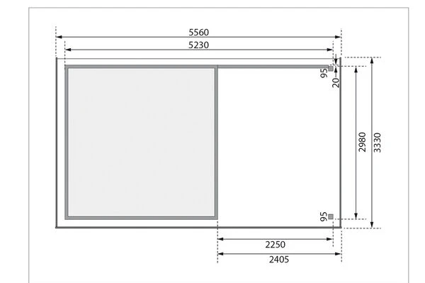 KARIBU Gartenhaus Askola 6, Terragrau, Fichtenholz 19mm, 334 X 306 X 216 Cm, Flachdach, Anbau 2,4m Mit Rückwand 8 KARIBU Gartenhaus Askola 6, Terragrau, Fichtenholz 19mm, 334 X 306 X 216 Cm, Flachdach, Anbau 2,4m Mit Rückwand – Bild 6