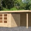 KARIBU Gartenhaus Askola 3,5, Naturbelassen, Fichtenholz 19mm, 491 X 246 X 211 Cm, Flachdach, Anbau 2,4m Mit Rückwand 1 KARIBU Gartenhaus Askola 3,5, Naturbelassen, Fichtenholz 19mm, 491 X 246 X 211 Cm, Flachdach, Anbau 2,4m Mit Rückwand -Gartenmoebel Verkaufs-Shop 30537 5 01.jpg