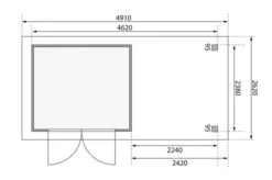 KARIBU Gartenhaus Askola 3,5, Naturbelassen, Fichtenholz 19mm, 491 X 246 X 211 Cm, Flachdach, Anbau 2,4m Mit Rückwand 17 KARIBU Gartenhaus Askola 3,5, Naturbelassen, Fichtenholz 19mm, 491 X 246 X 211 Cm, Flachdach, Anbau 2,4m Mit Rückwand -Gartenmoebel Verkaufs-Shop 30537 5 06.jpg