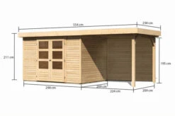 KARIBU Gartenhaus Askola 4, Naturbelassen, Fichtenholz 19mm, 554 X 217 X 211 Cm, Flachdach, Anbau 2,4m Mit Rückwand 16 KARIBU Gartenhaus Askola 4, Naturbelassen, Fichtenholz 19mm, 554 X 217 X 211 Cm, Flachdach, Anbau 2,4m Mit Rückwand -Gartenmoebel Verkaufs-Shop 30537 7 05.jpg