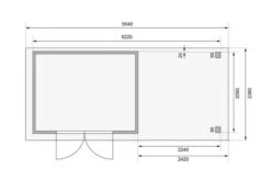 KARIBU Gartenhaus Askola 4, Terragrau, Fichtenholz 19mm, 554 X 217 X 211 Cm, Flachdach, Anbau 2,4m Mit Rückwand -Gartenmoebel Verkaufs-Shop 30537 8 06.jpg