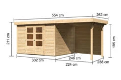 KARIBU Gartenhaus Askola 5, Naturbelassen, Fichtenholz 19mm, 554 X 246 X 211 Cm, Flachdach, Anbau 2,4m Mit Rückwand 16 KARIBU Gartenhaus Askola 5, Naturbelassen, Fichtenholz 19mm, 554 X 246 X 211 Cm, Flachdach, Anbau 2,4m Mit Rückwand -Gartenmoebel Verkaufs-Shop 30537 9 05.jpg