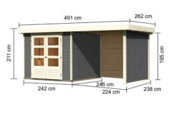 KARIBU Gartenhaus Askola3,5 , Terragrau, Fichtenholz 19mm, 491 X 246 X 211 Cm, Flachdach, Anbau 2,4m Mit Rück- Und Seitenwand 16 KARIBU Gartenhaus Askola3,5 , Terragrau, Fichtenholz 19mm, 491 X 246 X 211 Cm, Flachdach, Anbau 2,4m Mit Rück- Und Seitenwand -Gartenmoebel Verkaufs-Shop 30538 1 05.jpg