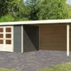 KARIBU Gartenhaus Askola 5, Terragrau, Fichtenholz 19mm, 591,5 X 246 X 211 Cm, Flachdach, Seitlicher Anbau 2,8m Mit Rückwand 1 KARIBU Gartenhaus Askola 5, Terragrau, Fichtenholz 19mm, 591,5 X 246 X 211 Cm, Flachdach, Seitlicher Anbau 2,8m Mit Rückwand -Gartenmoebel Verkaufs-Shop 30540 10 01.jpg