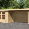 KARIBU Gartenhaus Askola 3, Naturbelassen, Fichtenholz 19mm, 528,5 X 217 X 211 Cm, Flachdach, Seitlicher Anbau 2,8m Mit Rückwand 2 KARIBU Gartenhaus Askola 3, Naturbelassen, Fichtenholz 19mm, 528,5 X 217 X 211 Cm, Flachdach, Seitlicher Anbau 2,8m Mit Rückwand -Gartenmoebel Verkaufs-Shop 30540 3 01.jpg