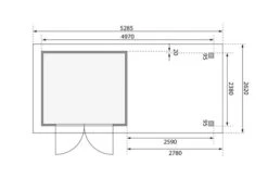 KARIBU Gartenhaus Askola 3,5, Naturbelassen, Fichtenholz 19mm, 528,5 X 246 X 211 Cm, Flachdach, Seitlicher Anbau 2,8m Mit Rückwand -Gartenmoebel Verkaufs-Shop 30540 5 07.jpg