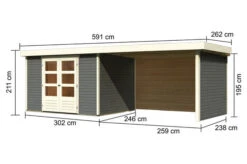 KARIBU Gartenhaus Askola5 , Terragrau, Fichtenholz 19mm, 591,5 X 246 X 211 Cm, Flachdach, Seitlicher Anbau 2,8m Mit Rück- Und Seitenwand 16 KARIBU Gartenhaus Askola5 , Terragrau, Fichtenholz 19mm, 591,5 X 246 X 211 Cm, Flachdach, Seitlicher Anbau 2,8m Mit Rück- Und Seitenwand -Gartenmoebel Verkaufs-Shop 30541 2 05.jpg