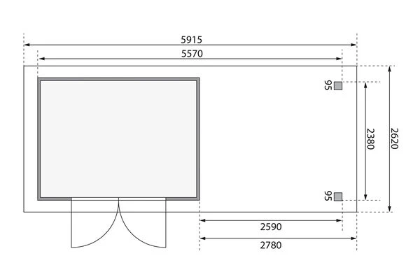 KARIBU Gartenhaus Askola5 , Terragrau, Fichtenholz 19mm, 591,5 X 246 X 211 Cm, Flachdach, Seitlicher Anbau 2,8m Mit Rück- Und Seitenwand 8 KARIBU Gartenhaus Askola5 , Terragrau, Fichtenholz 19mm, 591,5 X 246 X 211 Cm, Flachdach, Seitlicher Anbau 2,8m Mit Rück- Und Seitenwand – Bild 6
