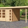 KARIBU Gartenhaus Kerko 5, Naturbelassen, Fichtenholz 19mm, 554 X 246 X 210 Cm, Flachdach, Anbau 2,4m 1 KARIBU Gartenhaus Kerko 5, Naturbelassen, Fichtenholz 19mm, 554 X 246 X 210 Cm, Flachdach, Anbau 2,4m -Gartenmoebel Verkaufs-Shop 30543 1 01.jpg