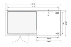 KARIBU Gartenhaus Kerko 5, Naturbelassen, Fichtenholz 19mm, 554 X 246 X 210 Cm, Flachdach, Anbau 2,4m 17 KARIBU Gartenhaus Kerko 5, Naturbelassen, Fichtenholz 19mm, 554 X 246 X 210 Cm, Flachdach, Anbau 2,4m -Gartenmoebel Verkaufs-Shop 30543 1 06.jpg