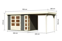 KARIBU Gartenhaus Kerko 5, Terragrau, Fichtenholz 19mm, 554 X 246 X 210 Cm, Flachdach, Anbau 2,4m 16 KARIBU Gartenhaus Kerko 5, Terragrau, Fichtenholz 19mm, 554 X 246 X 210 Cm, Flachdach, Anbau 2,4m -Gartenmoebel Verkaufs-Shop 30543 2 05.jpg