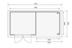 KARIBU Gartenhaus Kerko 3, Naturbelassen, Fichtenholz 19mm, 508 X 217 X 211 Cm, Flachdach, Anbau 2,4m Mit Rückwand -Gartenmoebel Verkaufs-Shop 30544 1 06.jpg