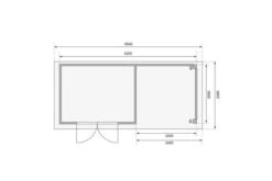 KARIBU Gartenhaus Kerko 4, Terragrau, Fichtenholz 19mm, 554 X 217 X 211 Cm, Flachdach, Anbau 2,4m Mit Rückwand -Gartenmoebel Verkaufs-Shop 30544 4 06.jpg