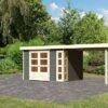 KARIBU Gartenhaus Kerko 5, Terragrau, Fichtenholz 19mm, 591,5 X 246 X 210 Cm, Flachdach, Anbau 2,8m 1 KARIBU Gartenhaus Kerko 5, Terragrau, Fichtenholz 19mm, 591,5 X 246 X 210 Cm, Flachdach, Anbau 2,8m -Gartenmoebel Verkaufs-Shop 30546 2 01.jpg
