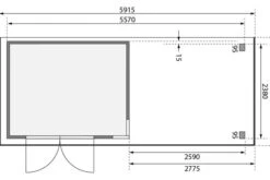 KARIBU Gartenhaus Kerko 5, Terragrau, Fichtenholz 19mm, 591,5 X 246 X 210 Cm, Flachdach, Anbau 2,8m 17 KARIBU Gartenhaus Kerko 5, Terragrau, Fichtenholz 19mm, 591,5 X 246 X 210 Cm, Flachdach, Anbau 2,8m -Gartenmoebel Verkaufs-Shop 30546 2 06.jpg