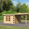 KARIBU Gartenhaus Kerko 6, Naturbelassen, Fichtenholz 19mm, 334 X 306 X 216 Cm, Flachdach, Anbau 2,8m 2 KARIBU Gartenhaus Kerko 6, Naturbelassen, Fichtenholz 19mm, 334 X 306 X 216 Cm, Flachdach, Anbau 2,8m -Gartenmoebel Verkaufs-Shop 30546 3 01.jpg