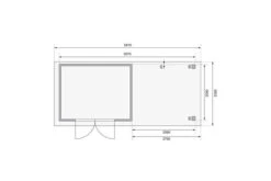 KARIBU Gartenhaus Kerko 4, Terragrau, Fichtenholz 19mm, 609 X 217 X 211 Cm, Flachdach, Anbau 2,8m Mit Rückwand -Gartenmoebel Verkaufs-Shop 30547 4 06.jpg