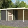 KARIBU Gartenhaus Schwandorf 5, Terragrau, Fichtenholz 19mm, 493 X 246 X 218 Cm, Flachdach, Anbau 2,4m Mit Rückwand 1 KARIBU Gartenhaus Schwandorf 5, Terragrau, Fichtenholz 19mm, 493 X 246 X 218 Cm, Flachdach, Anbau 2,4m Mit Rückwand -Gartenmoebel Verkaufs-Shop 30549 4 01.jpg