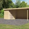 KARIBU Gartenhaus Schwandorf 3, Naturbelassen, Fichtenholz 19mm, 504,5 X 217 X 218 Cm, Flachdach, Anbau 2,8m Mit Rückwand 2 KARIBU Gartenhaus Schwandorf 3, Naturbelassen, Fichtenholz 19mm, 504,5 X 217 X 218 Cm, Flachdach, Anbau 2,8m Mit Rückwand -Gartenmoebel Verkaufs-Shop 30551 1 01.jpg