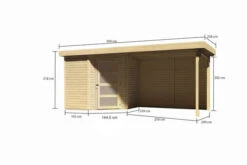 KARIBU Gartenhaus Schwandorf 3, Naturbelassen, Fichtenholz 19mm, 504,5 X 217 X 218 Cm, Flachdach, Anbau 2,8m Mit Rückwand 16 KARIBU Gartenhaus Schwandorf 3, Naturbelassen, Fichtenholz 19mm, 504,5 X 217 X 218 Cm, Flachdach, Anbau 2,8m Mit Rückwand -Gartenmoebel Verkaufs-Shop 30551 1 05.jpg