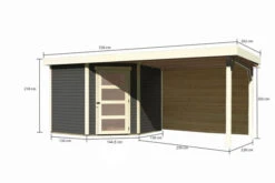 KARIBU Gartenhaus Schwandorf 5, Terragrau, Fichtenholz 19mm, 530 X 246 X 218 Cm, Flachdach, Anbau 2,8m Mit Rückwand 16 KARIBU Gartenhaus Schwandorf 5, Terragrau, Fichtenholz 19mm, 530 X 246 X 218 Cm, Flachdach, Anbau 2,8m Mit Rückwand -Gartenmoebel Verkaufs-Shop 30551 4 05.jpg