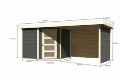 KARIBU Gartenhaus Schwandorf5 , Naturbelassen, Fichtenholz 19mm, 530 X 246 X 218 Cm, Flachdach, Anbau 2,8m Mit Rück- Und Seitenwand 16 KARIBU Gartenhaus Schwandorf5 , Naturbelassen, Fichtenholz 19mm, 530 X 246 X 218 Cm, Flachdach, Anbau 2,8m Mit Rück- Und Seitenwand -Gartenmoebel Verkaufs-Shop 30552 05.jpg