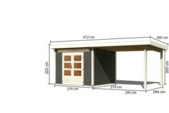 KARIBU Gartenhaus Kandern 6, Terragrau, Fichtenholz 28mm, 612 X 274 X 222 Cm, Pultdach, Anbau 3,2m 16 KARIBU Gartenhaus Kandern 6, Terragrau, Fichtenholz 28mm, 612 X 274 X 222 Cm, Pultdach, Anbau 3,2m -Gartenmoebel Verkaufs-Shop 30558 1 05.jpg