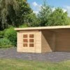 KARIBU Gartenhaus Kandern 6, Naturbelassen, Fichtenholz 28mm, 612 X 274 X 222 Cm, Pultdach, Anbau 3,2m Mit Rückwand -Gartenmoebel Verkaufs-Shop 30559 1 01.jpg