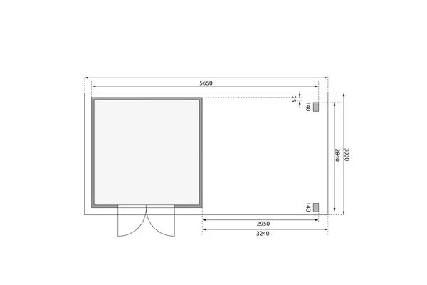 KARIBU Gartenhaus Kandern 6, Naturbelassen, Fichtenholz 28mm, 612 X 274 X 222 Cm, Pultdach, Anbau 3,2m Mit Rückwand 8 KARIBU Gartenhaus Kandern 6, Naturbelassen, Fichtenholz 28mm, 612 X 274 X 222 Cm, Pultdach, Anbau 3,2m Mit Rückwand – Bild 6