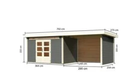 KARIBU Gartenhaus Kandern7 , Terragrau, Fichtenholz 28mm, 702 X 244 X 222 Cm, Pultdach, Anbau 3,2m Mit Rück- Und Seitenwand 16 KARIBU Gartenhaus Kandern7 , Terragrau, Fichtenholz 28mm, 702 X 244 X 222 Cm, Pultdach, Anbau 3,2m Mit Rück- Und Seitenwand -Gartenmoebel Verkaufs-Shop 30560 2 05.jpg