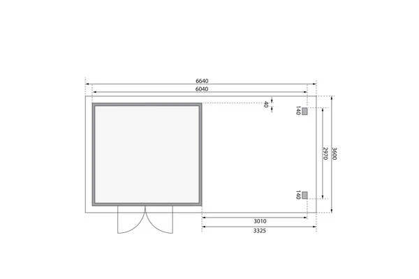 KARIBU Gartenhaus Northeim 3, Naturbelassen, Fichtenholz 40mm, 664 X 309 X 229 Cm, Pultdach, Anbau 3m Mit Rückwand 8 KARIBU Gartenhaus Northeim 3, Naturbelassen, Fichtenholz 40mm, 664 X 309 X 229 Cm, Pultdach, Anbau 3m Mit Rückwand – Bild 6