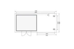 KARIBU Gartenhaus Northeim 4, Naturbelassen, Fichtenholz 40mm, 724 X 309 X 229 Cm, Pultdach, Anbau 3m Mit Rückwand -Gartenmoebel Verkaufs-Shop 30561 3 07.jpg