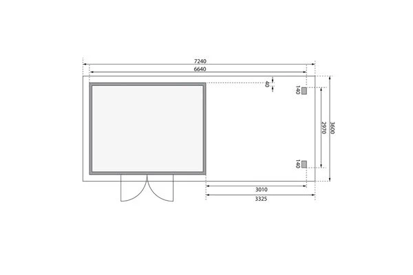 KARIBU Gartenhaus Northeim 4, Terragrau, Fichtenholz 40mm, 724 X 309 X 229 Cm, Pultdach, Anbau 3m Mit Rückwand 9 KARIBU Gartenhaus Northeim 4, Terragrau, Fichtenholz 40mm, 724 X 309 X 229 Cm, Pultdach, Anbau 3m Mit Rückwand – Bild 7