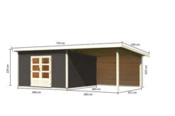 KARIBU Gartenhaus Northeim 5, Terragrau, Fichtenholz 40mm, 724 X 369 X 229 Cm, Pultdach, Anbau 3m Mit Rückwand 16 KARIBU Gartenhaus Northeim 5, Terragrau, Fichtenholz 40mm, 724 X 369 X 229 Cm, Pultdach, Anbau 3m Mit Rückwand -Gartenmoebel Verkaufs-Shop 30561 6 05.jpg