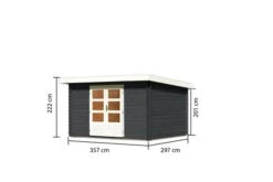 KARIBU Gartenhaus Bastrup 7, Anthrazit, Fichtenholz 28mm, 357 X 297 X 222 Cm, Pultdach, Eco Doppelflügeltür 17 KARIBU Gartenhaus Bastrup 7, Anthrazit, Fichtenholz 28mm, 357 X 297 X 222 Cm, Pultdach, Eco Doppelflügeltür -Gartenmoebel Verkaufs-Shop 30562 5 05.jpg