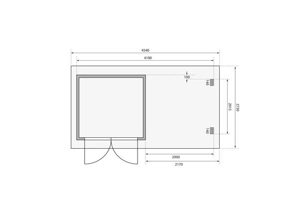 KARIBU Gartenhaus Bastrup2 , Naturbelassen, Fichtenholz 28mm, 454,5 X 237 X 220 Cm, Pultdach, Anbau 2m Mit Rückwand 8 KARIBU Gartenhaus Bastrup2 , Naturbelassen, Fichtenholz 28mm, 454,5 X 237 X 220 Cm, Pultdach, Anbau 2m Mit Rückwand – Bild 6