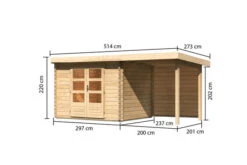KARIBU Gartenhaus Bastrup3 , Naturbelassen, Fichtenholz 28mm, 514,5 X 237 X 220 Cm, Pultdach, Anbau 2m Mit Rückwand 15 KARIBU Gartenhaus Bastrup3 , Naturbelassen, Fichtenholz 28mm, 514,5 X 237 X 220 Cm, Pultdach, Anbau 2m Mit Rückwand -Gartenmoebel Verkaufs-Shop 30563 2 05.jpg