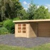 KARIBU Gartenhaus Bastrup2 , Naturbelassen, Fichtenholz 28mm, 554 X 237 X 220 Cm, Pultdach, Anbau 3m Mit Rückwand 2 KARIBU Gartenhaus Bastrup2 , Naturbelassen, Fichtenholz 28mm, 554 X 237 X 220 Cm, Pultdach, Anbau 3m Mit Rückwand -Gartenmoebel Verkaufs-Shop 30566 1 01.jpg