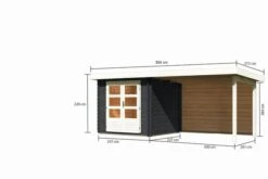 KARIBU Gartenhaus Bastrup2 , Anthrazit, Fichtenholz 28mm, 554 X 237 X 220 Cm, Pultdach, Anbau 3m Mit Rückwand -Gartenmoebel Verkaufs-Shop 30566 2 05.jpg