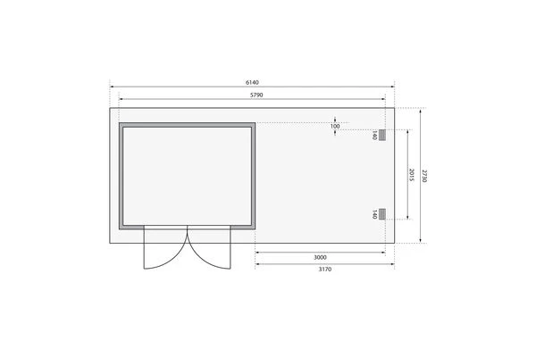 KARIBU Gartenhaus Bastrup 3, Naturbelassen, Fichtenholz 28mm, 641 X 237 X 220 Cm, Pultdach, Anbau 3m Mit Rückwand 8 KARIBU Gartenhaus Bastrup 3, Naturbelassen, Fichtenholz 28mm, 641 X 237 X 220 Cm, Pultdach, Anbau 3m Mit Rückwand – Bild 6