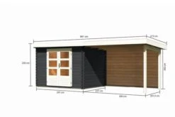 KARIBU Gartenhaus Bastrup3 , Anthrazit, Fichtenholz 28mm, 641x 237 X 220 Cm, Pultdach, Anbau 3m Mit Rückwand 17 KARIBU Gartenhaus Bastrup3 , Anthrazit, Fichtenholz 28mm, 641x 237 X 220 Cm, Pultdach, Anbau 3m Mit Rückwand -Gartenmoebel Verkaufs-Shop 30566 4 05.jpg