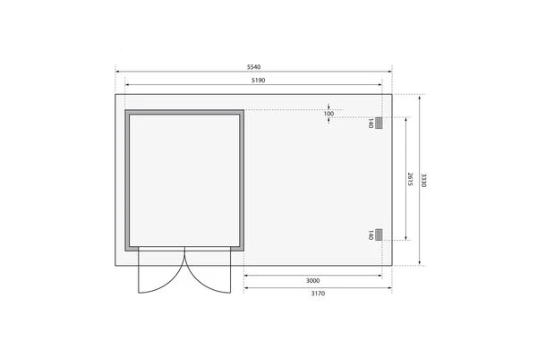 KARIBU Gartenhaus Bastrup 4 , Anthrazit, Fichtenholz 28mm, 554 X 297 X 222 Cm, Pultdach, Anbau 3m Mit Rückwand 8 KARIBU Gartenhaus Bastrup 4 , Anthrazit, Fichtenholz 28mm, 554 X 297 X 222 Cm, Pultdach, Anbau 3m Mit Rückwand – Bild 6