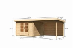 KARIBU Gartenhaus Bastrup5 , Naturbelassen, Fichtenholz 28mm, 614,5 X 297 X 222 Cm, Pultdach, Anbau 3m Mit Rückwand 16 KARIBU Gartenhaus Bastrup5 , Naturbelassen, Fichtenholz 28mm, 614,5 X 297 X 222 Cm, Pultdach, Anbau 3m Mit Rückwand -Gartenmoebel Verkaufs-Shop 30566 7 05.jpg