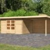 KARIBU Gartenhaus Bastrup 7, Naturbelassen, Fichtenholz 28mm, 674,5 X 297 X 222 Cm, Pultdach, Anbau 3m Mit Rückwand 1 KARIBU Gartenhaus Bastrup 7, Naturbelassen, Fichtenholz 28mm, 674,5 X 297 X 222 Cm, Pultdach, Anbau 3m Mit Rückwand -Gartenmoebel Verkaufs-Shop 30566 9 01.jpg