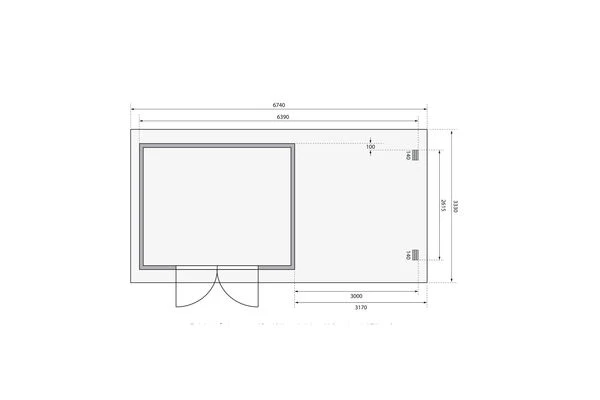 KARIBU Gartenhaus Bastrup 7, Naturbelassen, Fichtenholz 28mm, 674,5 X 297 X 222 Cm, Pultdach, Anbau 3m Mit Rückwand 8 KARIBU Gartenhaus Bastrup 7, Naturbelassen, Fichtenholz 28mm, 674,5 X 297 X 222 Cm, Pultdach, Anbau 3m Mit Rückwand – Bild 6