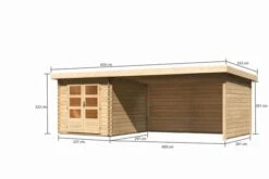 KARIBU Gartenhaus Bastrup4 , Naturbelassen, Fichtenholz 28mm, 654,5 X 297 X 222 Cm, Pultdach, Anbau 4m Mit Rück- Und Seitenwand 15 KARIBU Gartenhaus Bastrup4 , Naturbelassen, Fichtenholz 28mm, 654,5 X 297 X 222 Cm, Pultdach, Anbau 4m Mit Rück- Und Seitenwand -Gartenmoebel Verkaufs-Shop 30570 1 05.jpg