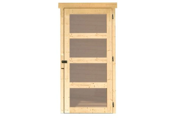 KARIBU Mittelwandhaus Mühlentrup 2, Naturbelassen, Fichtenholz 19mm, 428 X 272 X 212 Cm, Flachdach 5 KARIBU Mittelwandhaus Mühlentrup 2, Naturbelassen, Fichtenholz 19mm, 428 X 272 X 212 Cm, Flachdach – Bild 3